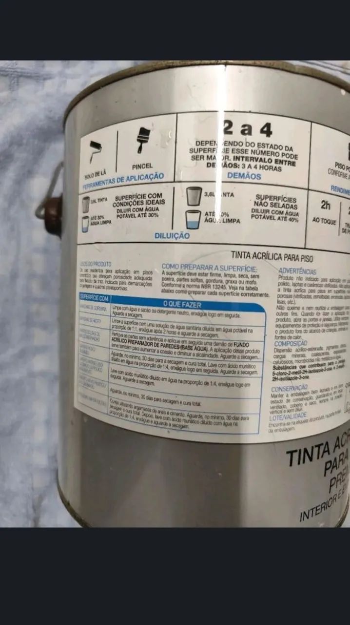 Tinta Acrílica para piso Azul fosco - Foto 3
