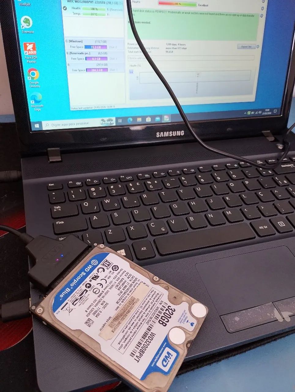 HD de 320 Gigas funcionando perfeitamente! - Foto 3