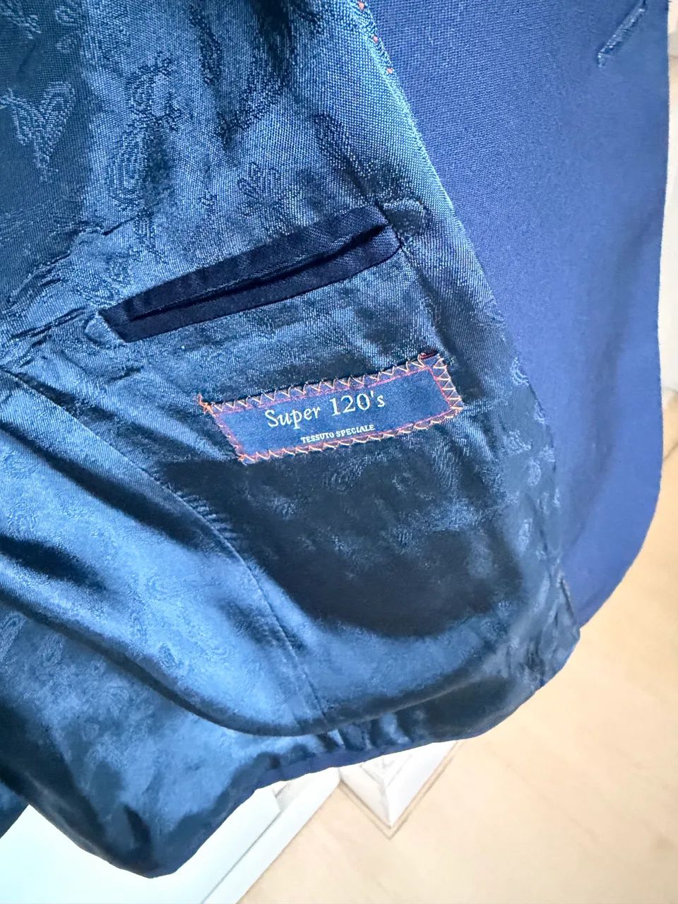 Paletó Azul Marinho Lã Fria Super 120 - Tam 52 Slim - Foto 5