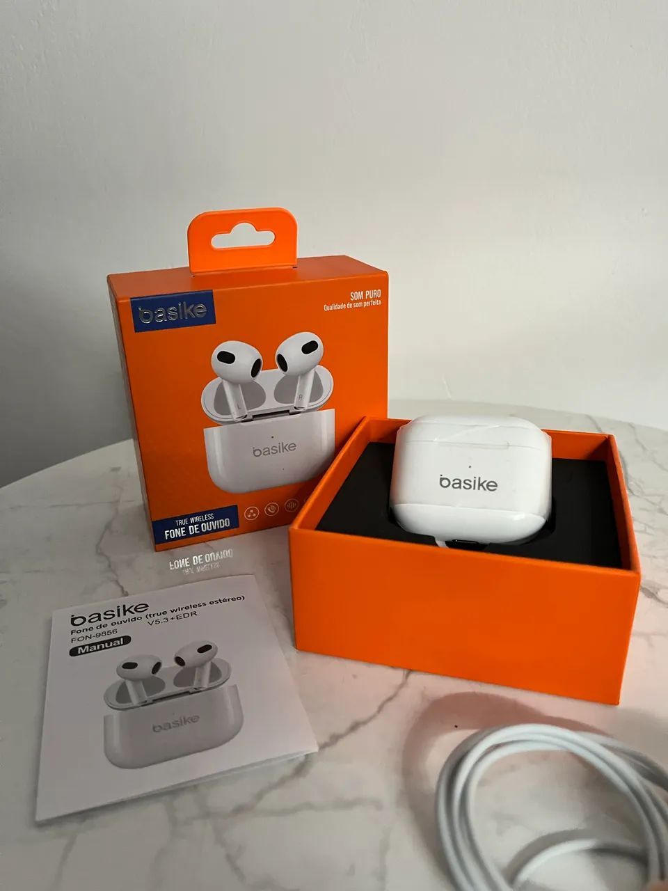 Fone Bluetooth Basike TWS V5.3 + Caixa e Cabo - Foto 2