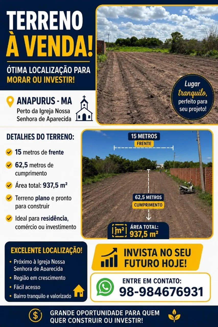 TERRENO A VENDA EM ANAPURUS-MA