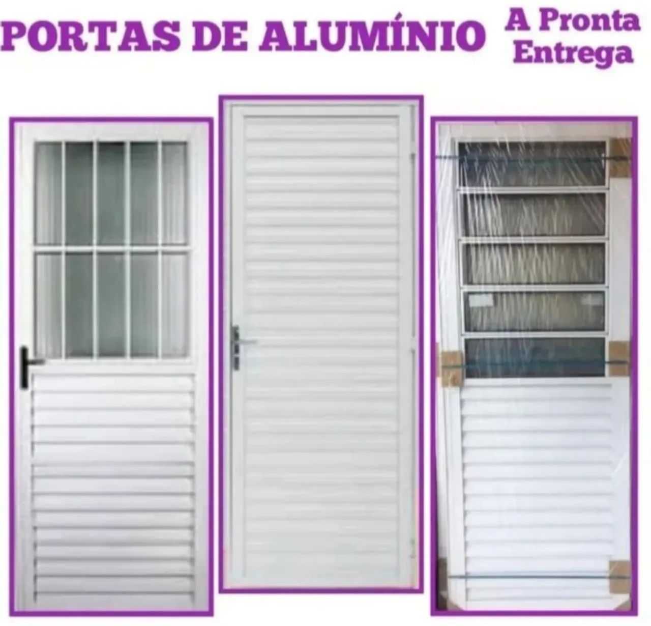 Portas de alumínio Branco