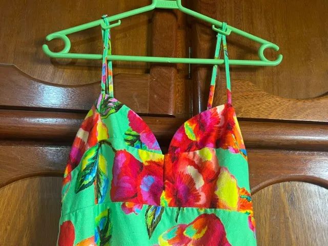 Vestido farm midi Flor Céu Verde - Foto 4