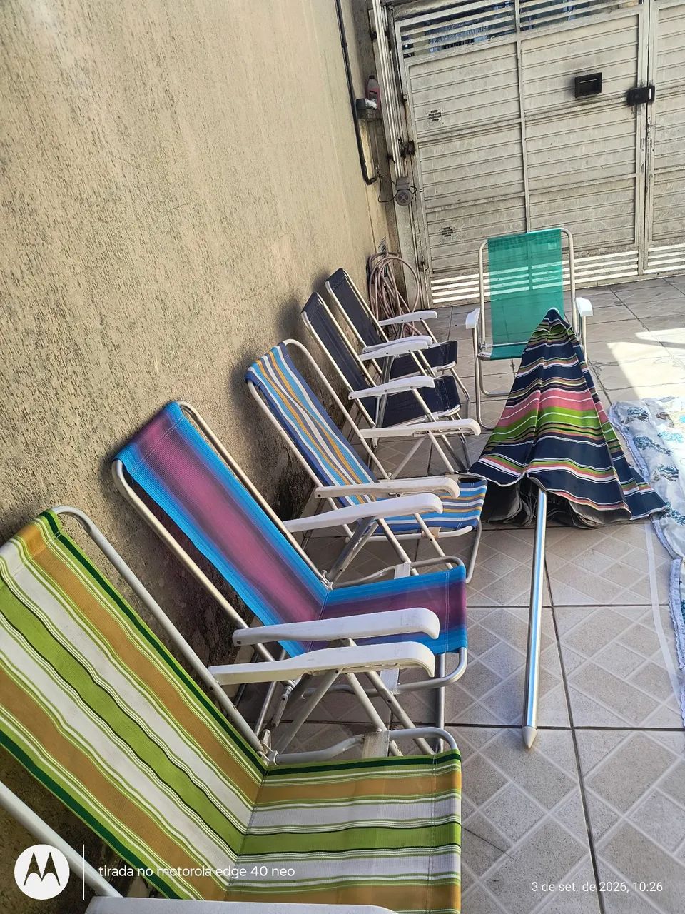 Vendo cadeira de praia e guarda sol 