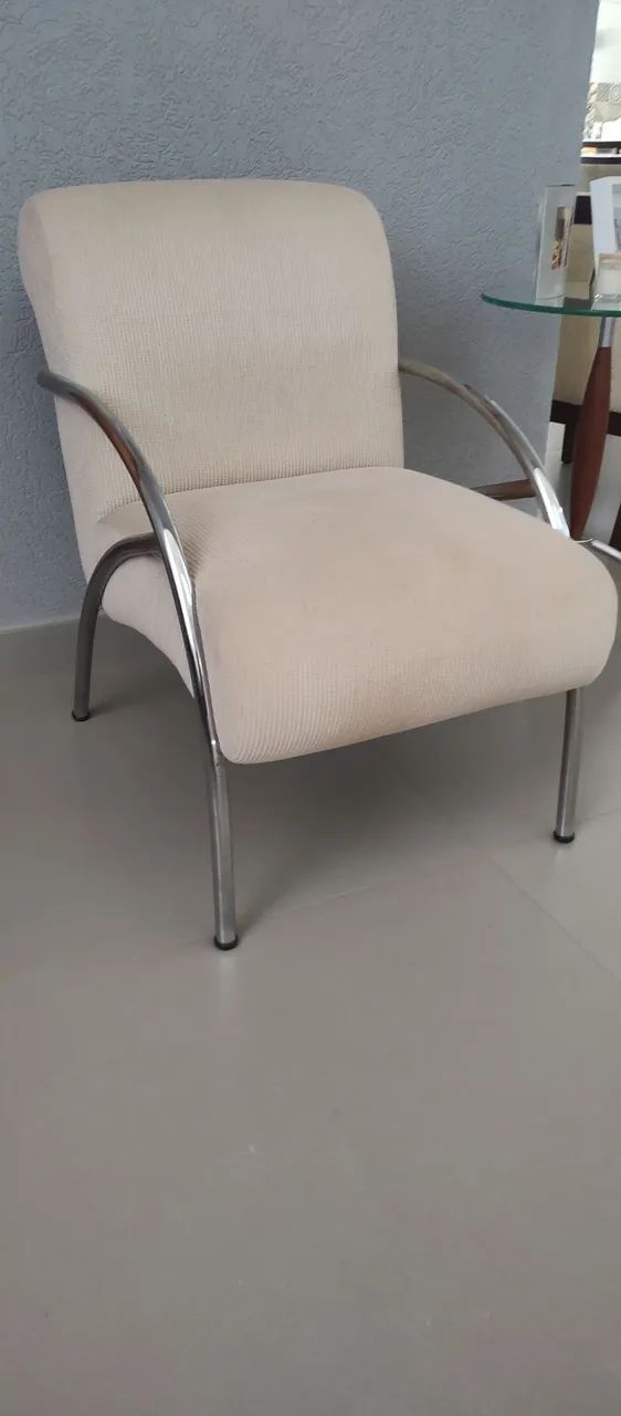 Poltrona fixa cromada
