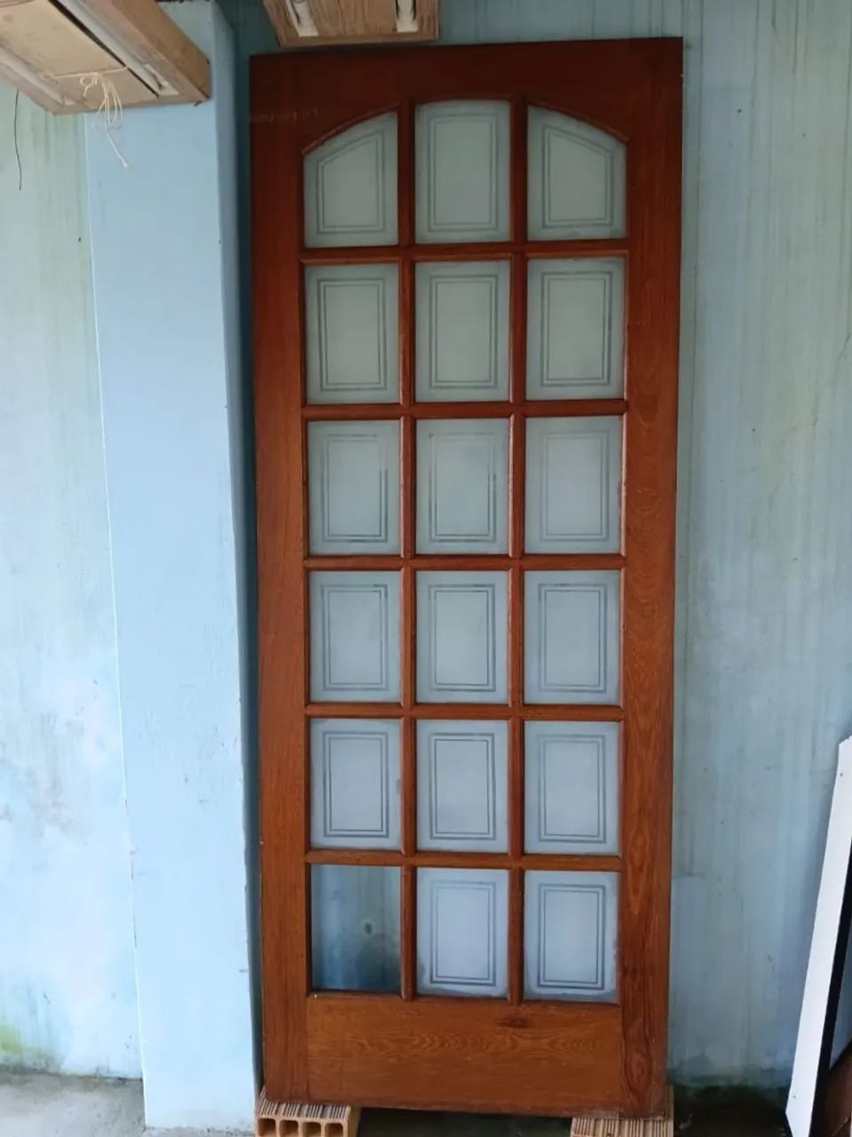 Porta de Angelim com vidro jateado - Foto 2