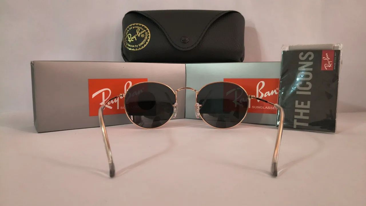 ÓCULOS DE SOL RAYBAN ROUND PRETO - Foto 3