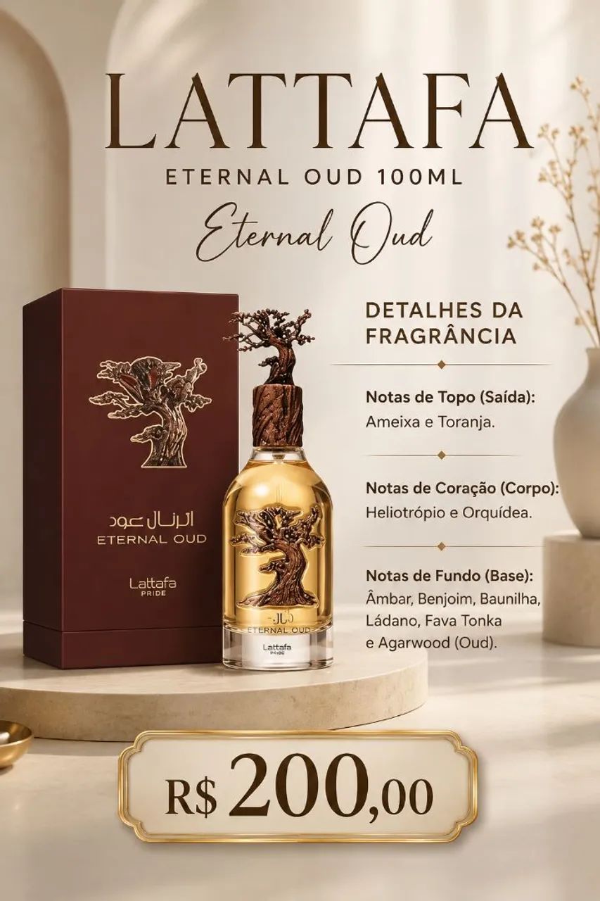 Lattafa Eternal Oud 100ml - Perfume Árabe