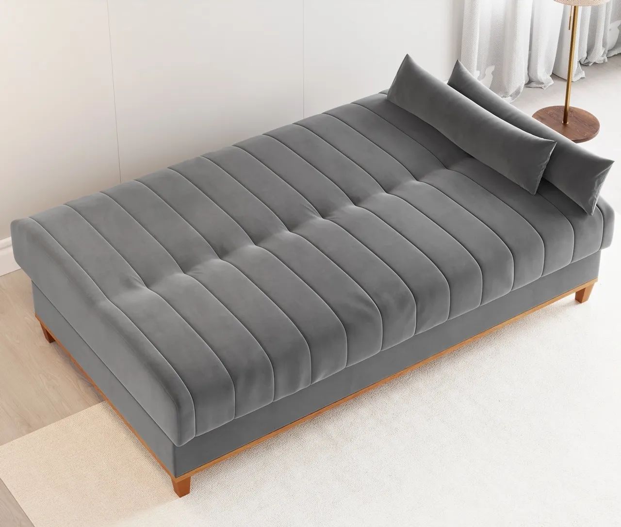 Sofá Cama Athenas 1,80 m Veludo Entrega Rápida - Foto 5