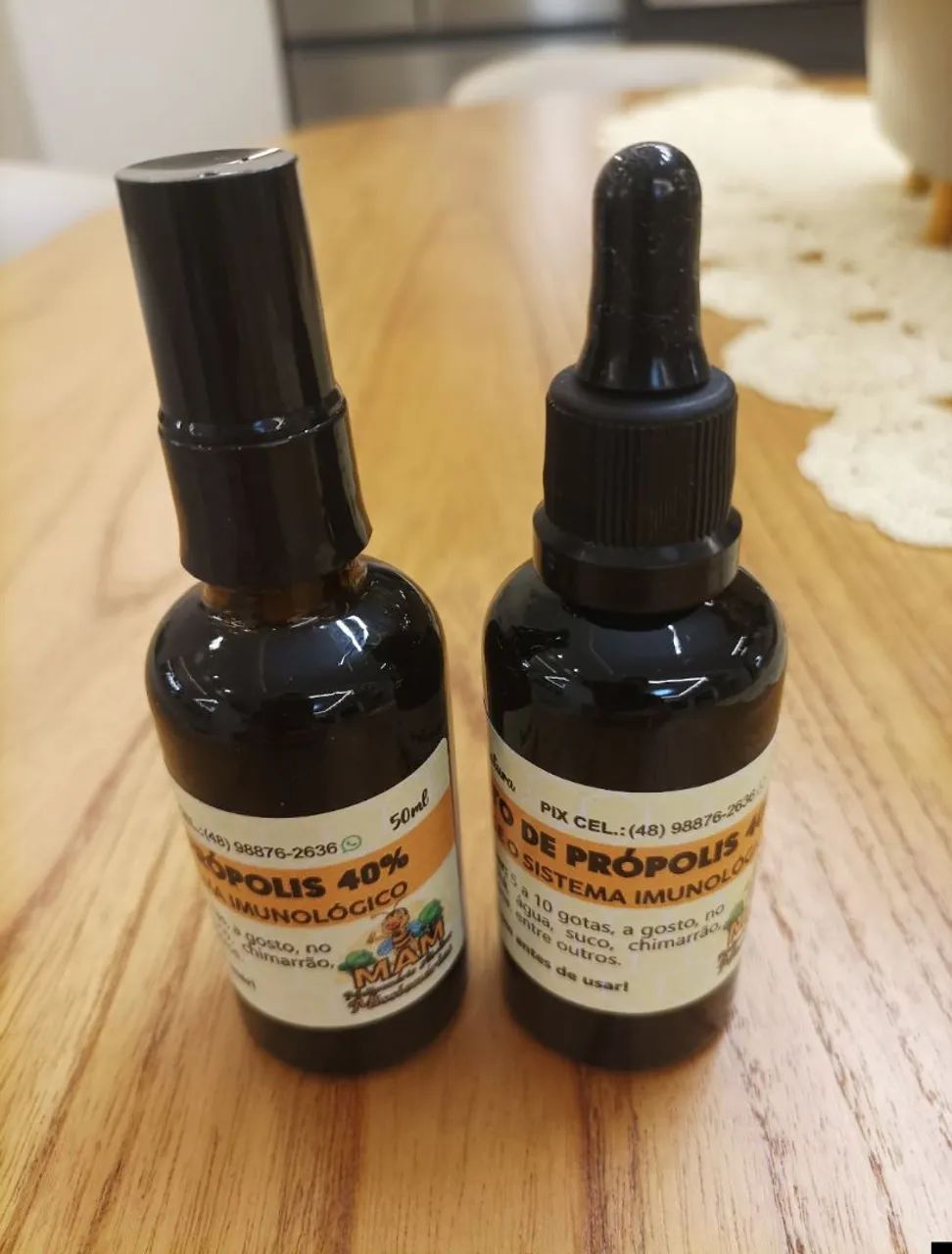 Extrato de Própolis 40% e Mel Puro Orgânico