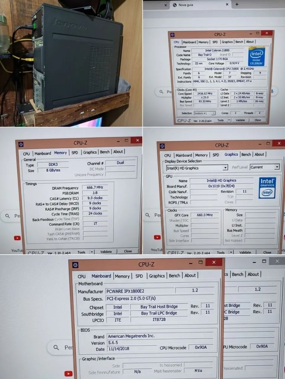 COMPUTADOR FUNCIONANDO SAÍDA HDMI DA PLACA 