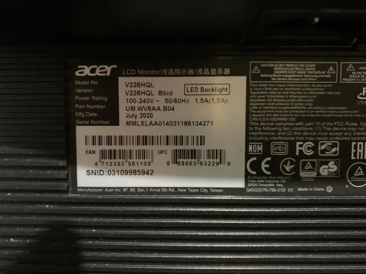 Monitor Acer V226HQL - Foto 5