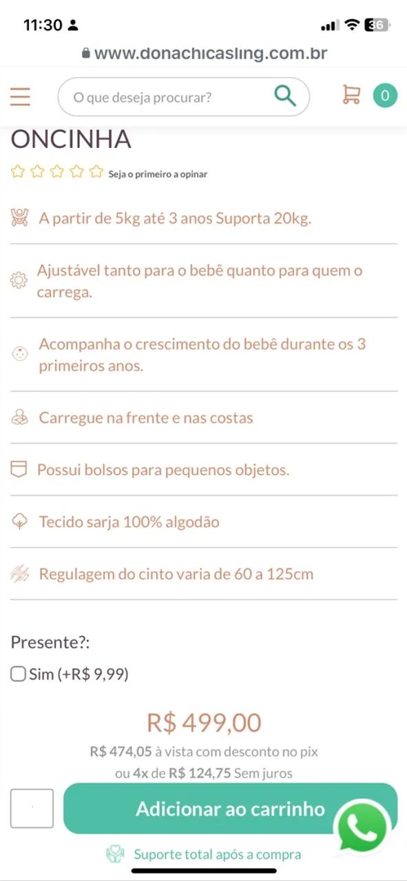 Canguru para bebê  - Foto 5