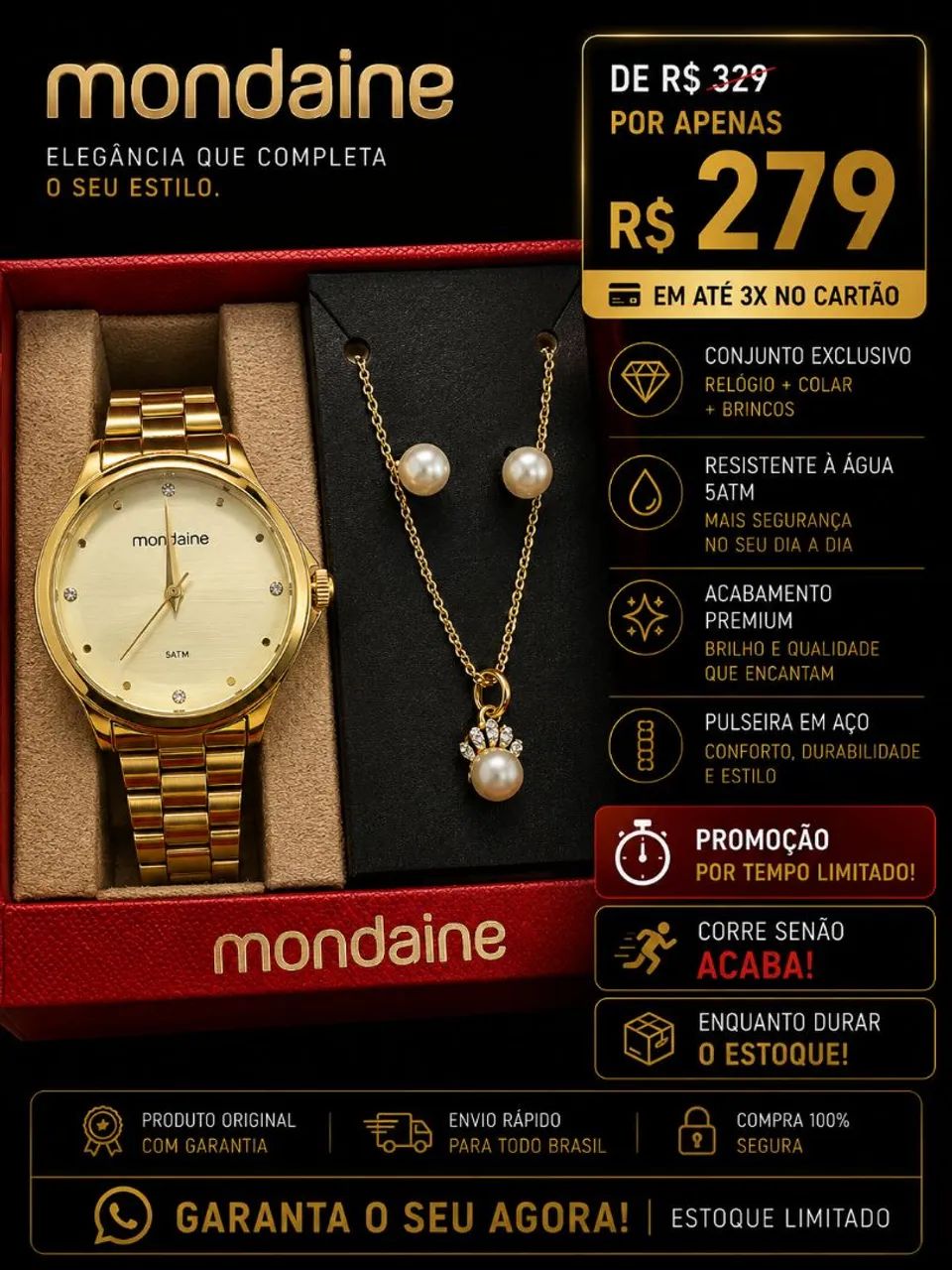 Relógio Dourado Feminino  - Foto 2
