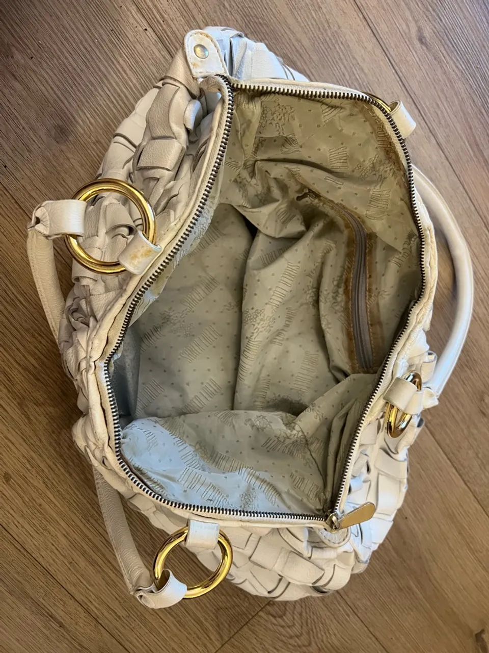 Bolsa Grande Santa Lolla Couro Legítimo Branca Tressê - Foto 2