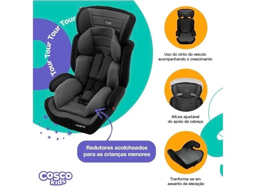 Cadeirinha para Auto Cosco Kids Tour  - Foto 4