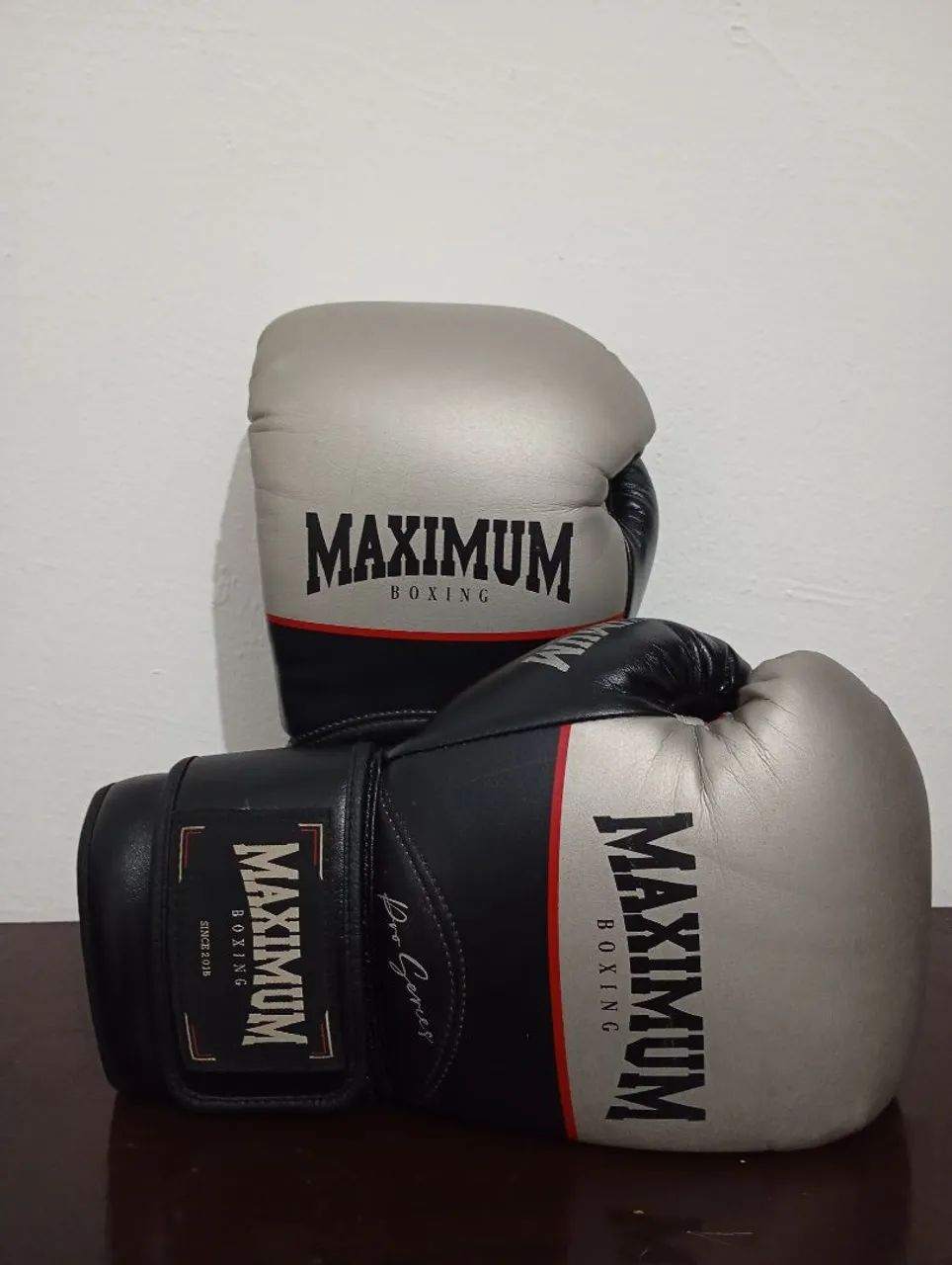 Luvas profissionais Maximum 16oz prateada - Foto 2