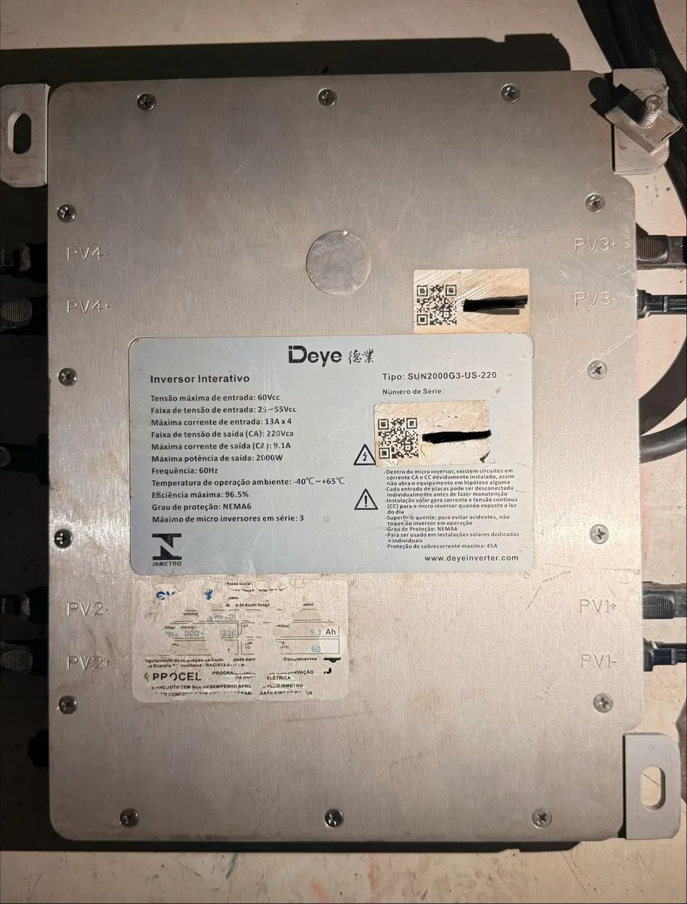 10 Unidades de Micro Inversor Deye 2000 - Usado