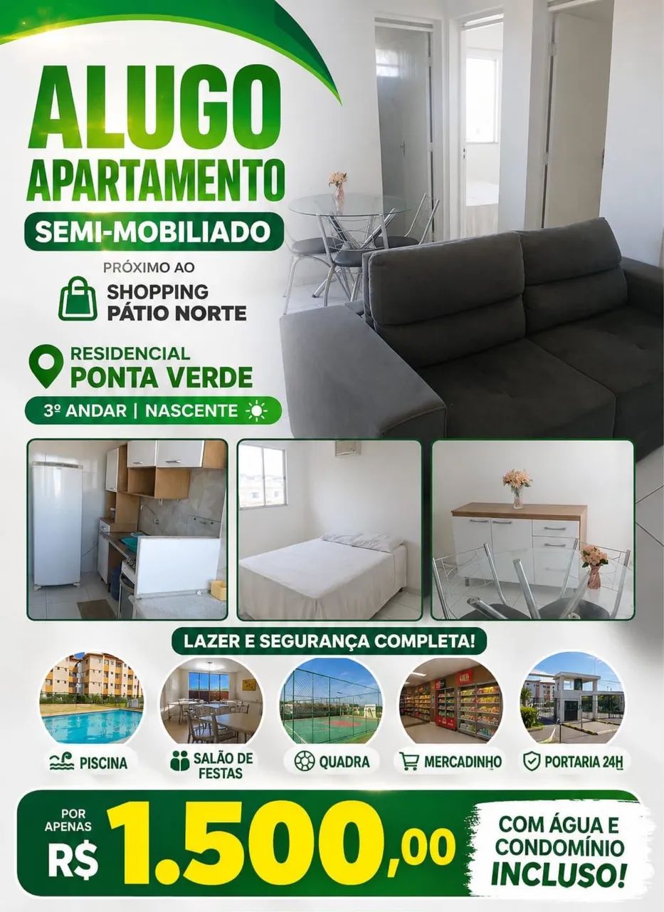 Alugo Apartamento Semi-mobiliado