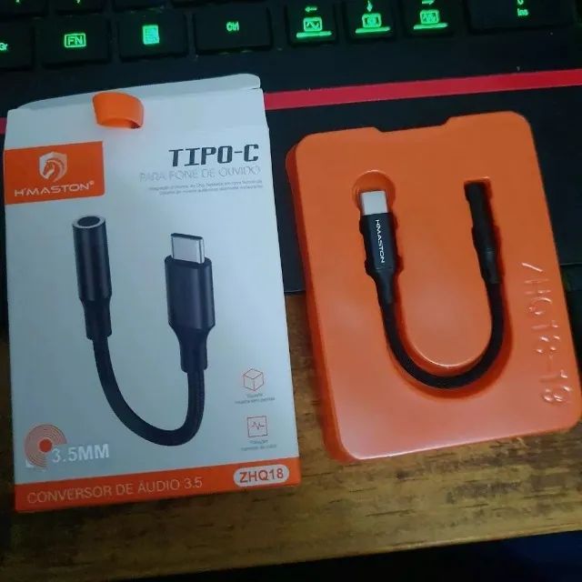H'maston Cabo Adaptador Tipo C Usb-C para P2 3.5mm - Foto 2
