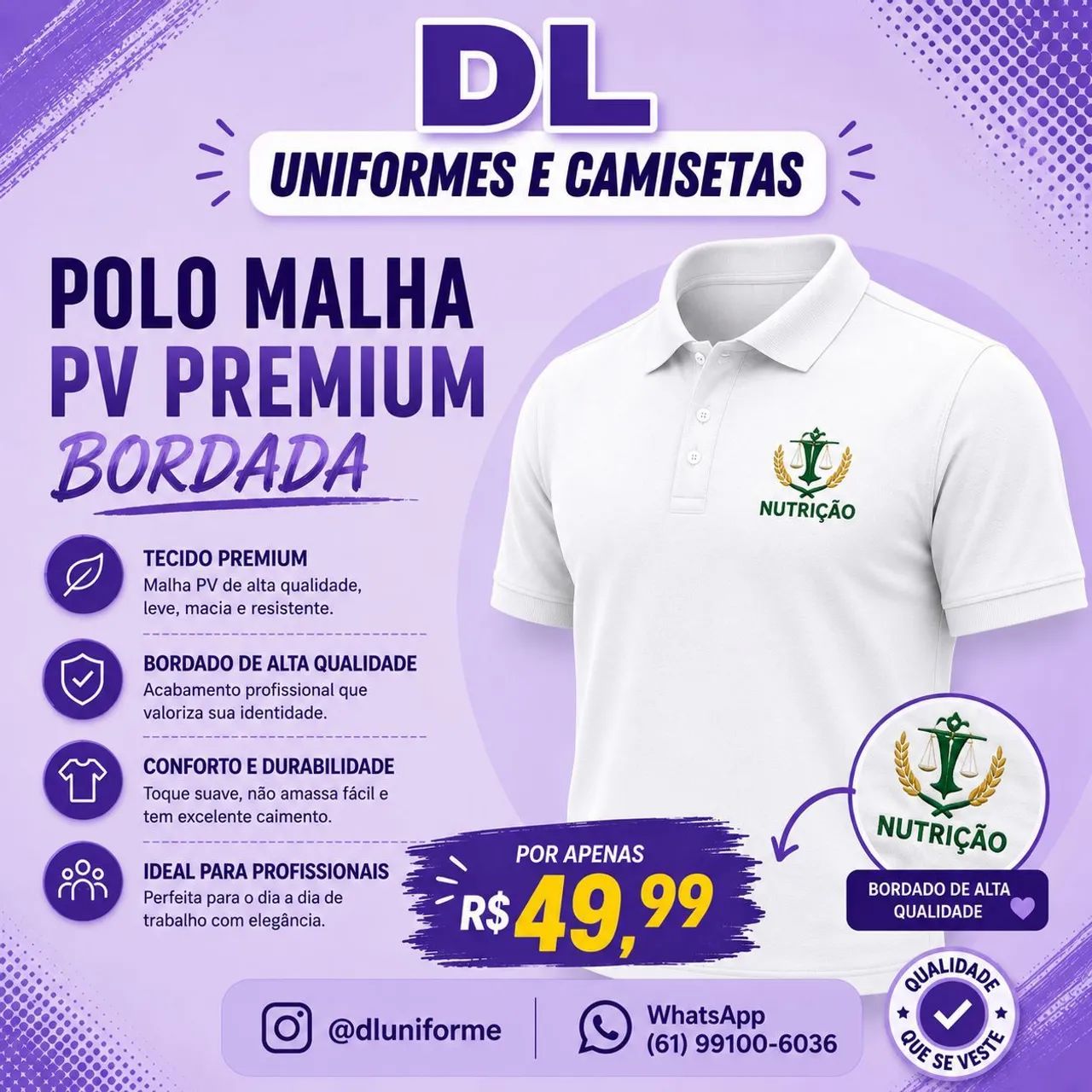 Gola Polo Bordada - Profissões - faculdade e cursos  - Foto 2