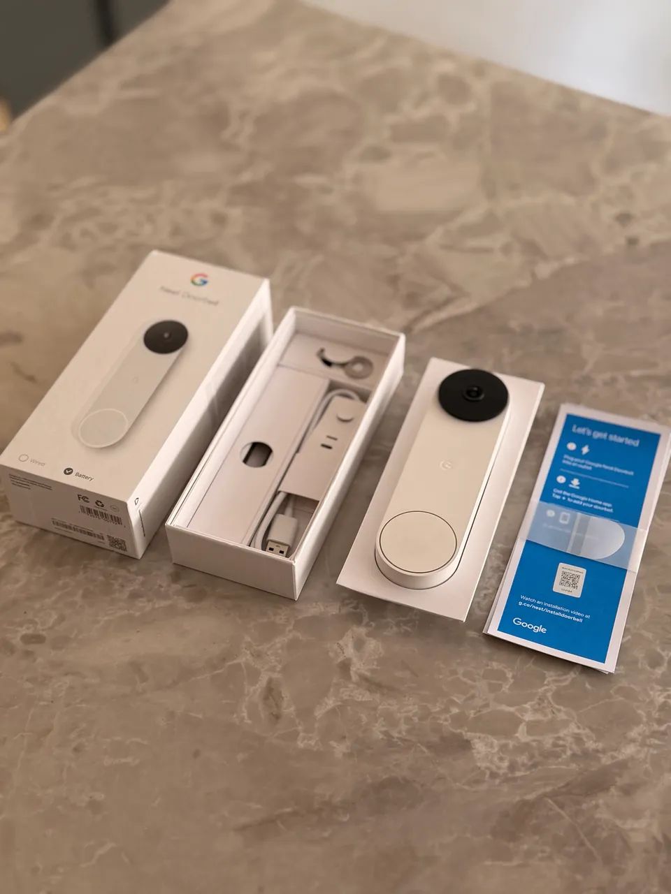 Google Nest Doorbell (Bateria) - Campainha com Câmera - Snow
