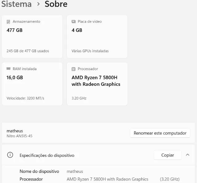 NOTEBOOK ACER NITRO 5 AMD RYZEN 7 RTX 3050 - Foto 2