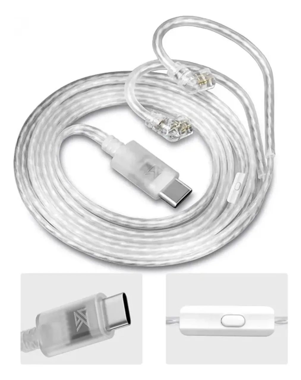 KZ Cabos originais tipo C com microfone para fones 
