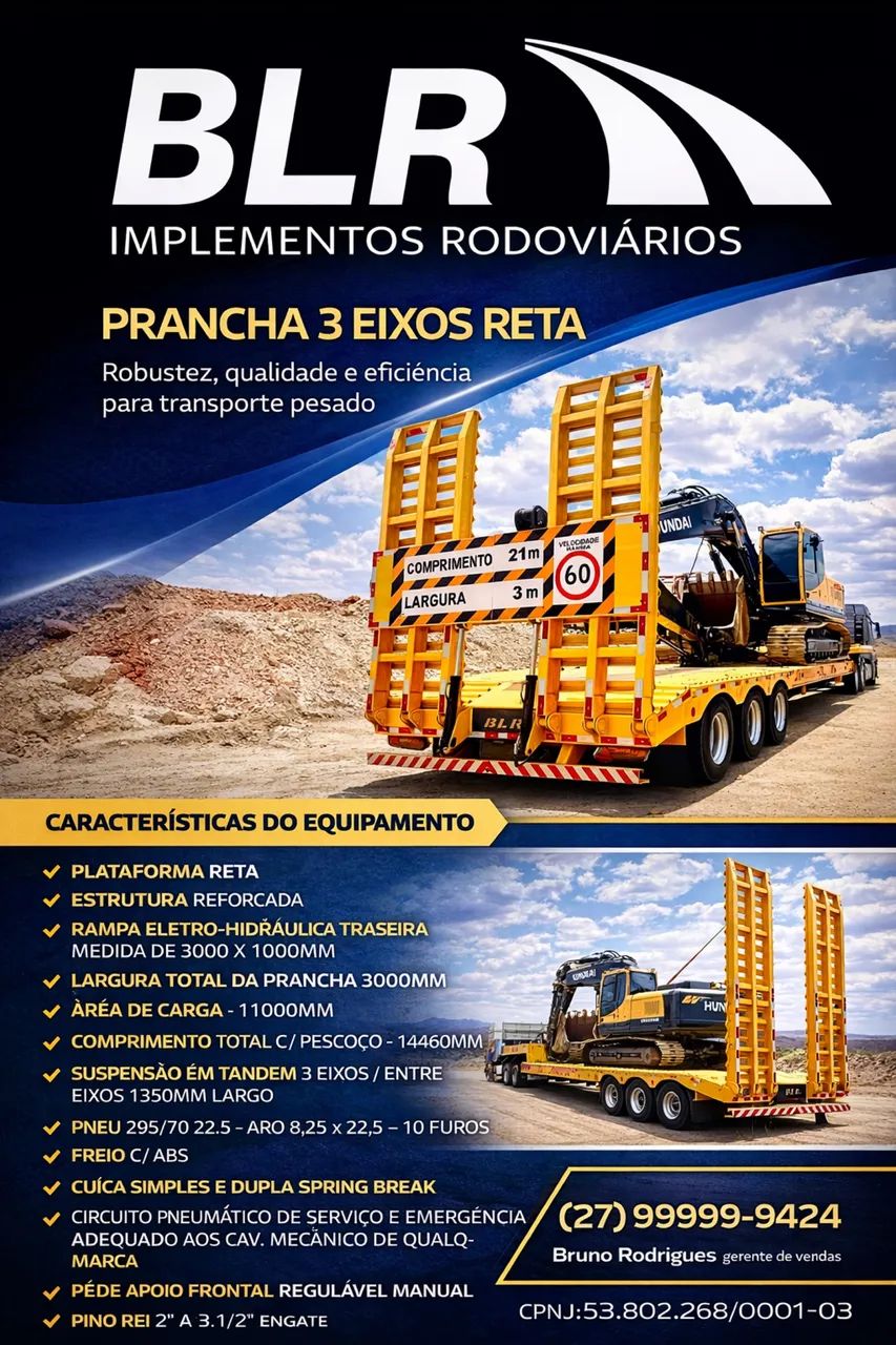 Carreta Prancha carrega tudo 2, 3, 4, 5 ,6 eixos e Caçamba Basculante - Foto 3