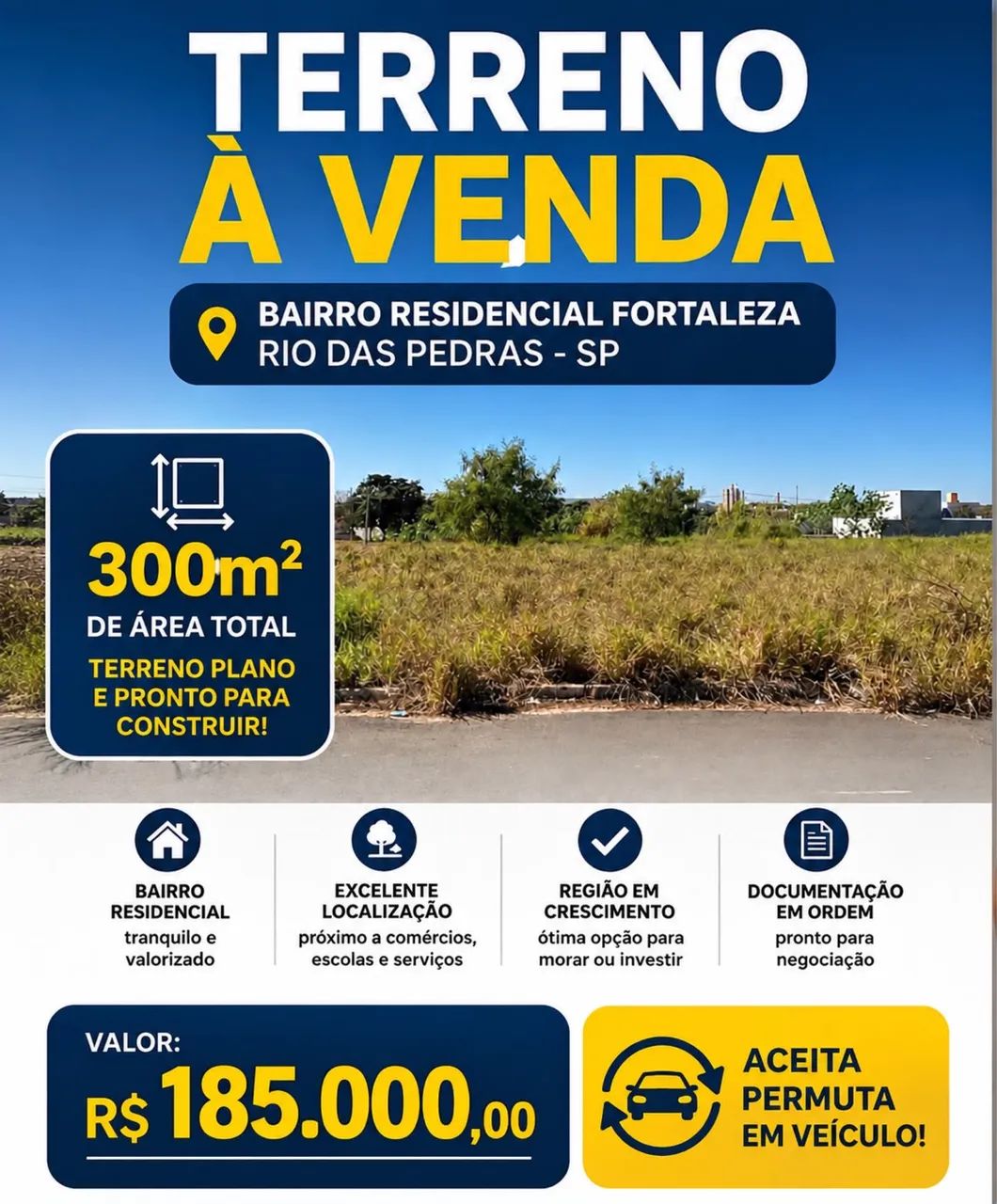 TERRENO EM RIO DAS PEDRAS - SP