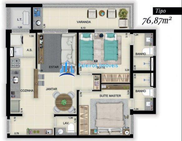 Lançamento Apartamentos 2 suítes Nova Ribeirania - Apartamento em Lançamentos no... - Foto 12