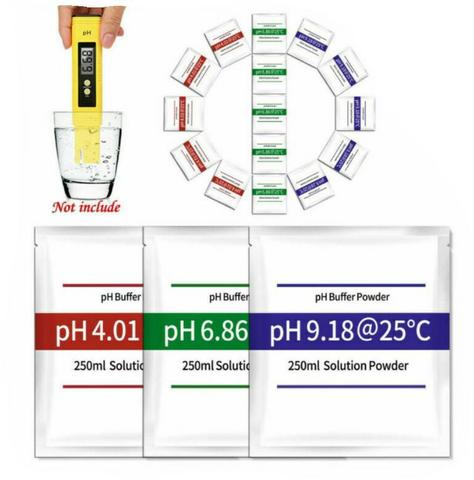 Solução Ph Medidor de Teste Kit 2 Unid. Em pó de Precisão  6.86 9.18 COD-CP374  - Foto 3