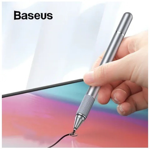 Caneta touch Capacitiva Pencil c ponta de disco para tablet iPad iPhone Baseus 2 Em 1 - Foto 4