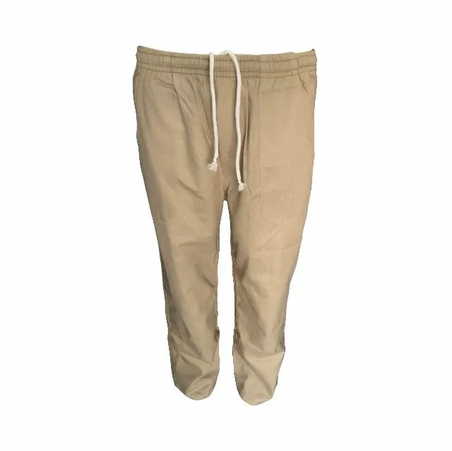 Calça Cáqui Industrial em Brim c/ 4 Bolsos, Cadarço E Elástico - Foto 2