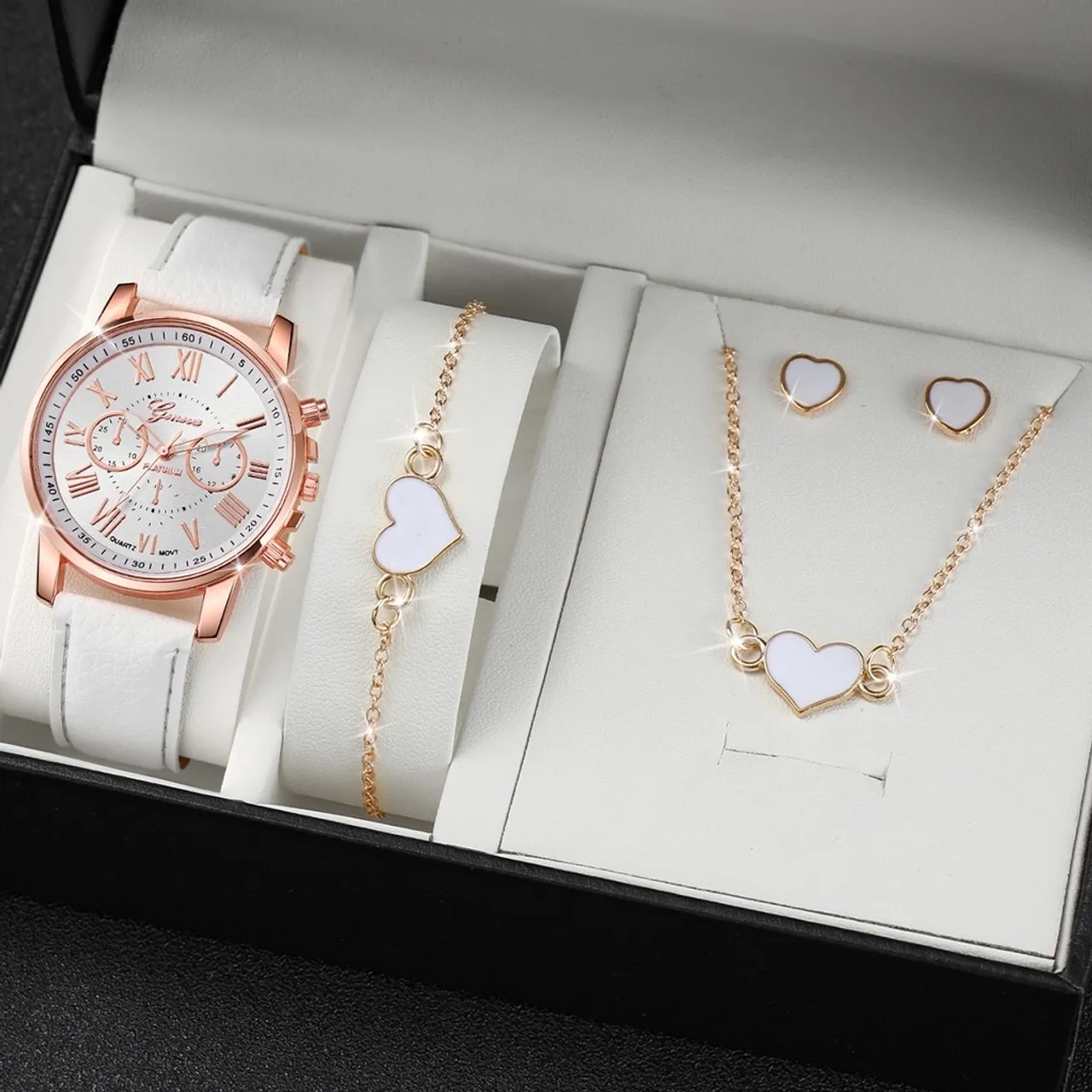 Kit Relógio, Colar, Pulseira e Brincos Borboleta