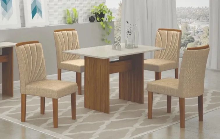 Conjunto Florença 1,20 c/ 4 Cadeiras MDF - Produto NOVO e Embalado