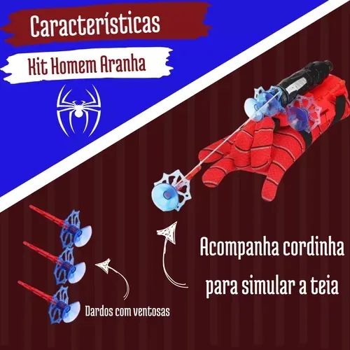 ?Lança dardo teia Spider Man com luva Homem aranha brinquedo lançador - Foto 6