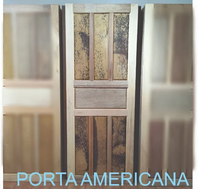 PORTA AMERICANA DE MADEIRA MACIÇA MISTA PARA PINTURA - PEÇA ÚNICA
