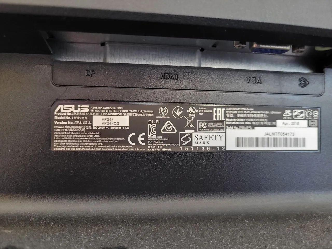 Monitor Asus vp247 75hz Monitores Castelo, Belo