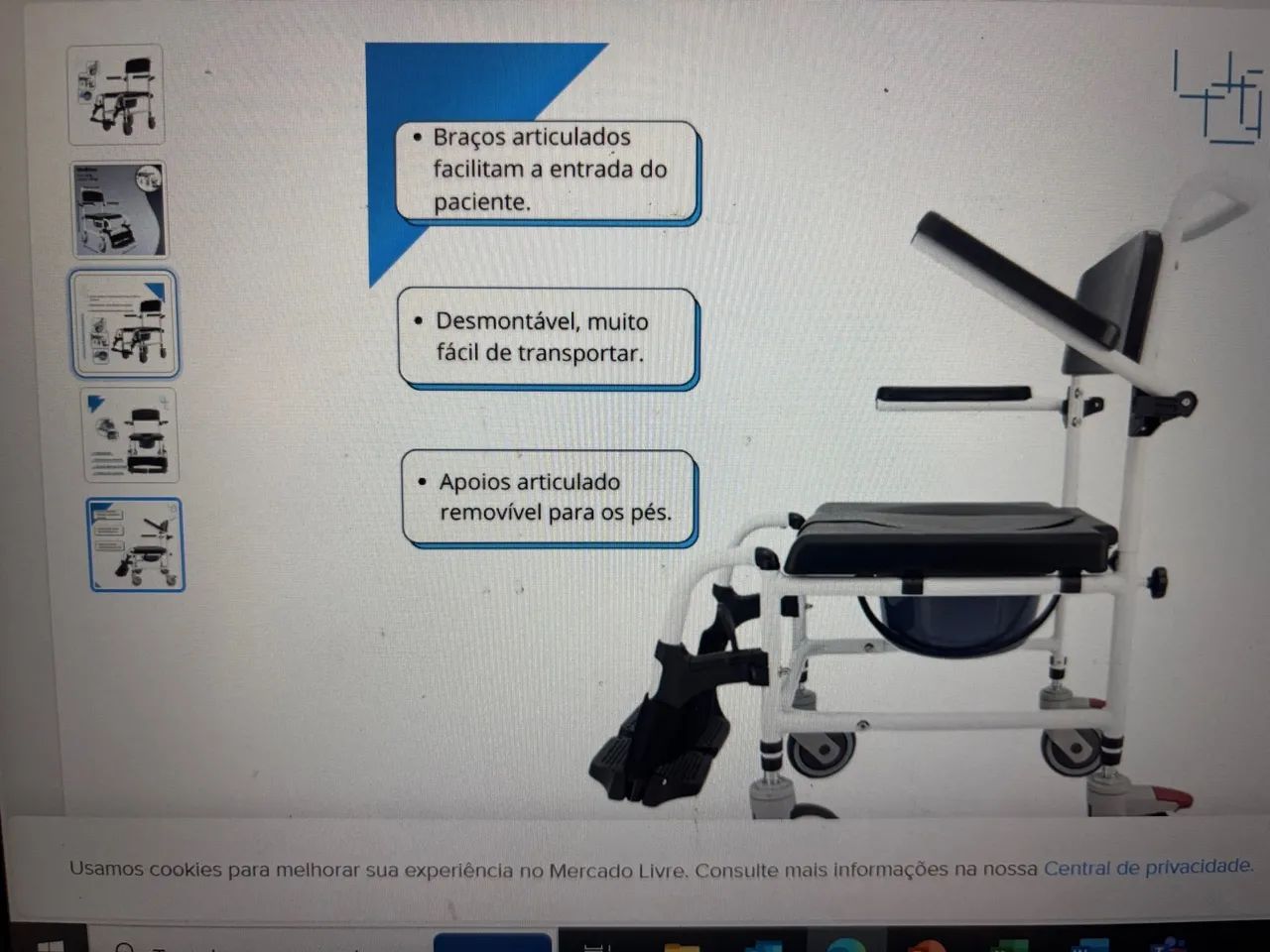 Cadeira higienizada aluminio - messinad - Foto 4