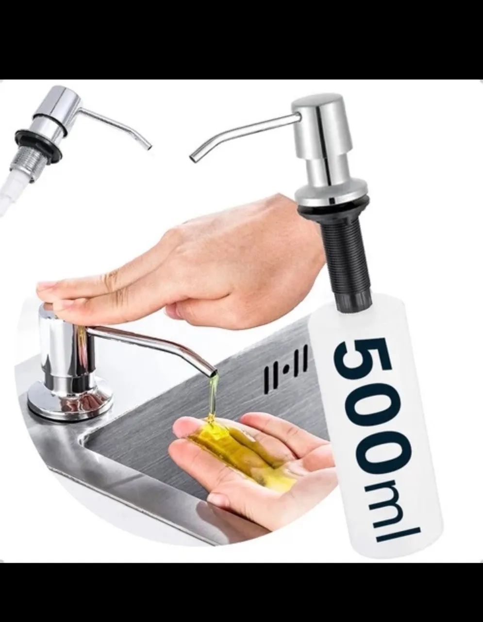 Dispensador de Sabonete Líquido 500ml - Inox