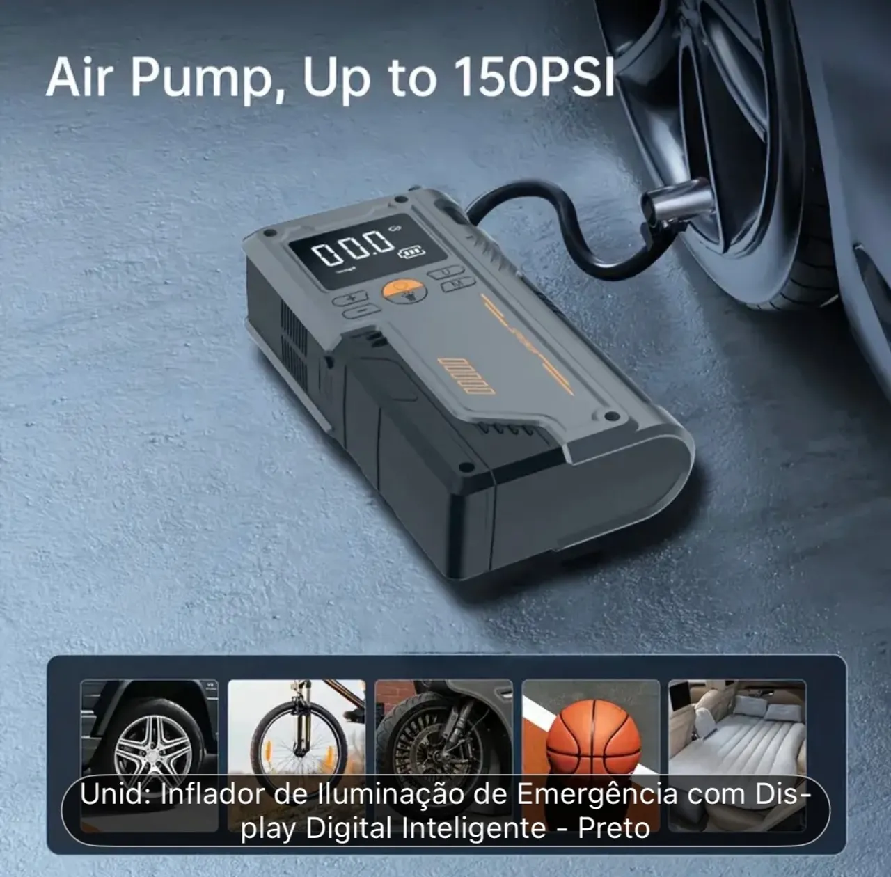 Bomba de ar e chupeta de bateria