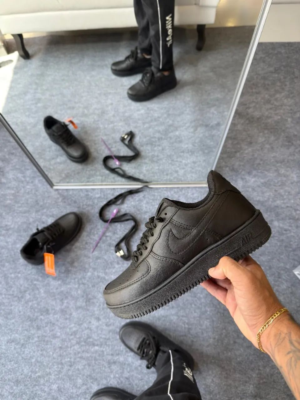 Nike Air Force One Preto Unissex Al Black