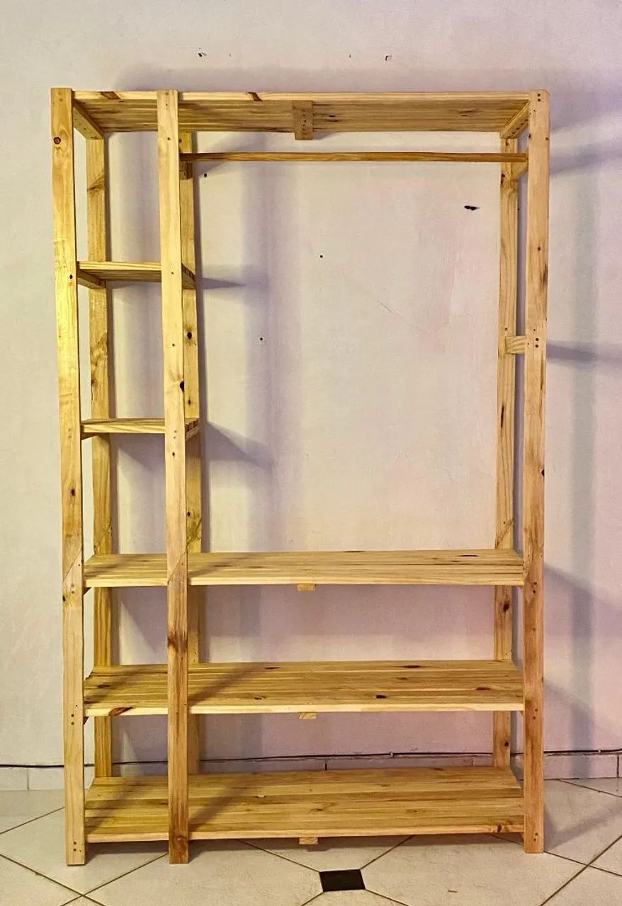 Arara rústica para organizar roupas e objetos - Foto 2
