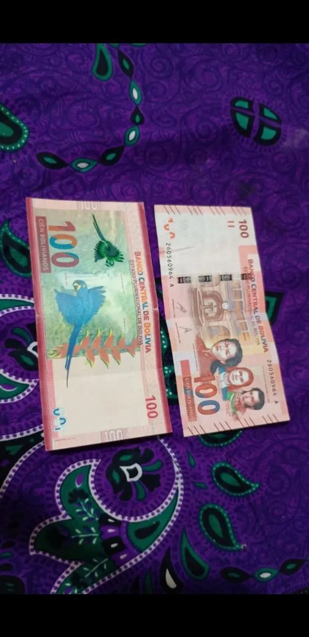 Moeda Boliviana de 100 Bolivianos, as duas por $110