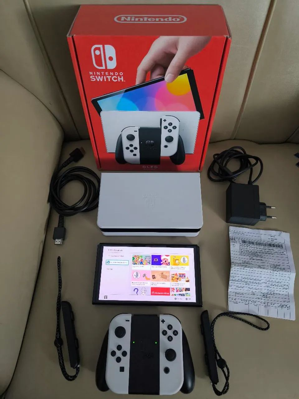 Nintendo Switch OLED completo com nota fiscal desbloqueado 128GB lotado de jogos  - Foto 2