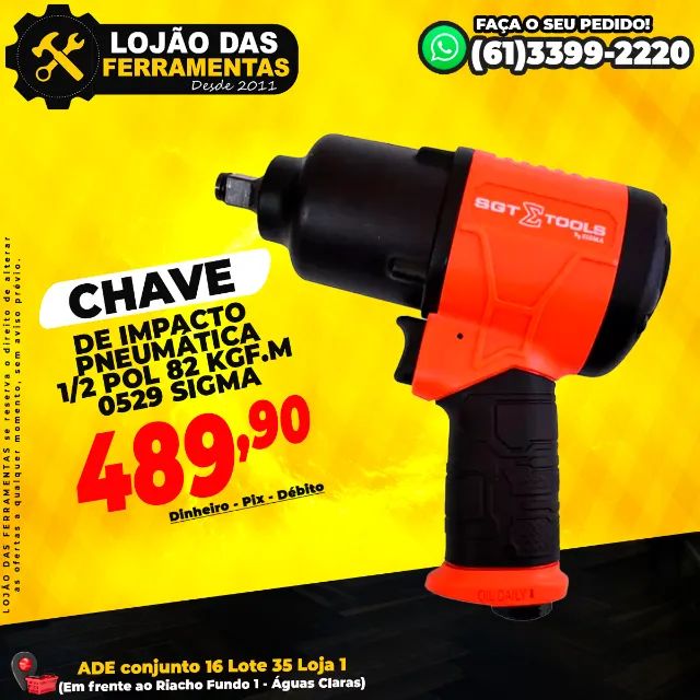 Chave De Impacto Pneumática 1/2 Pol 82 Kgf.m 0529 Sigma
