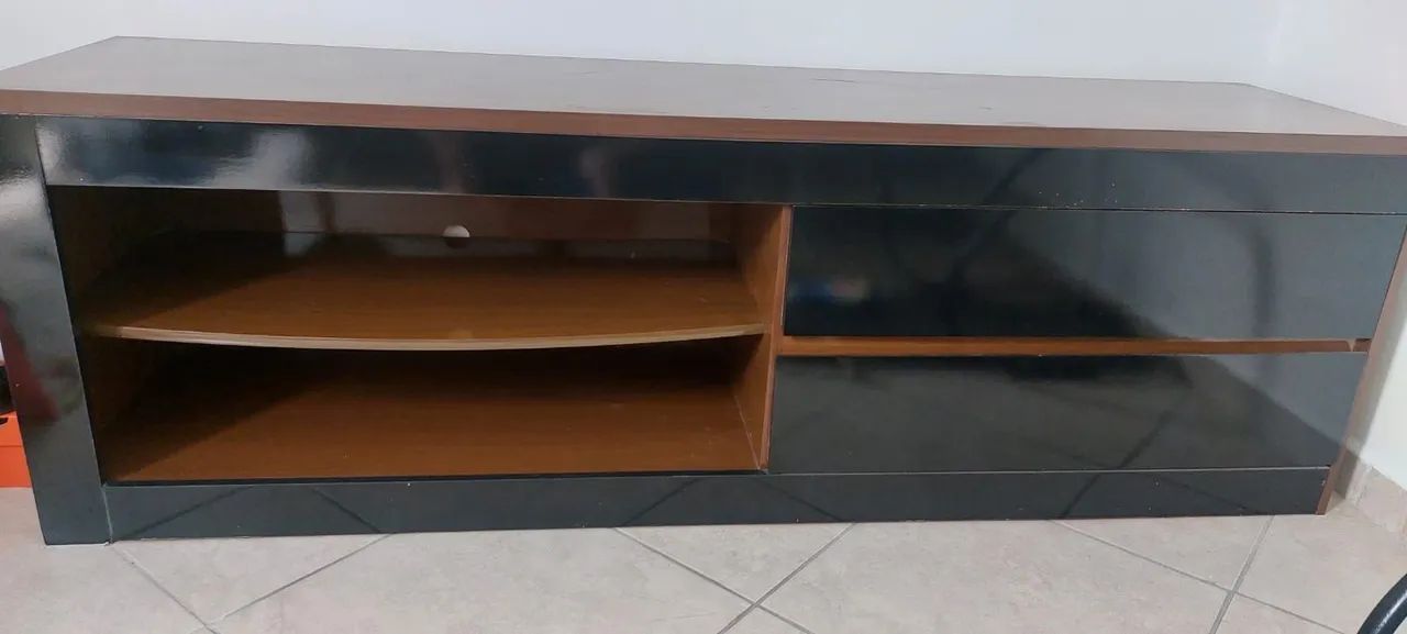 Rack tv marrom e preto 1,80m - Foto 4