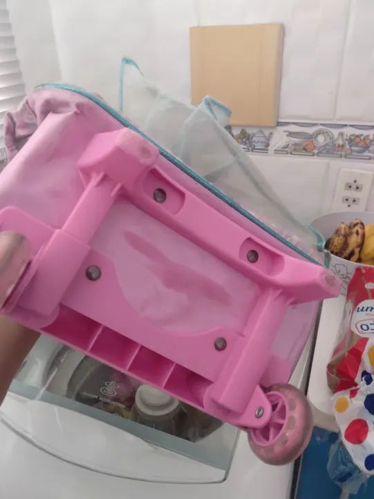 Mochila Infantil Baby Live Original  com Rodinhas - Rosa - Foto 3