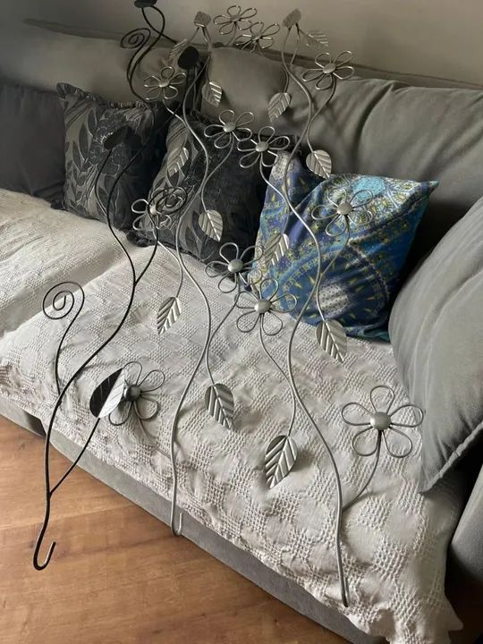 3 peças Decoração em Ferro para Cortina - Flores - Foto 2